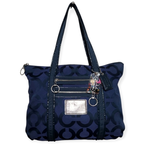 Coach Poppy Jacquard  OP Art Tote Bag EUC - Picture 1 of 13
